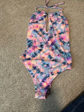 PINK Victoria's Secret Multi-Color Tie-Dye One-Piece Swimsuit